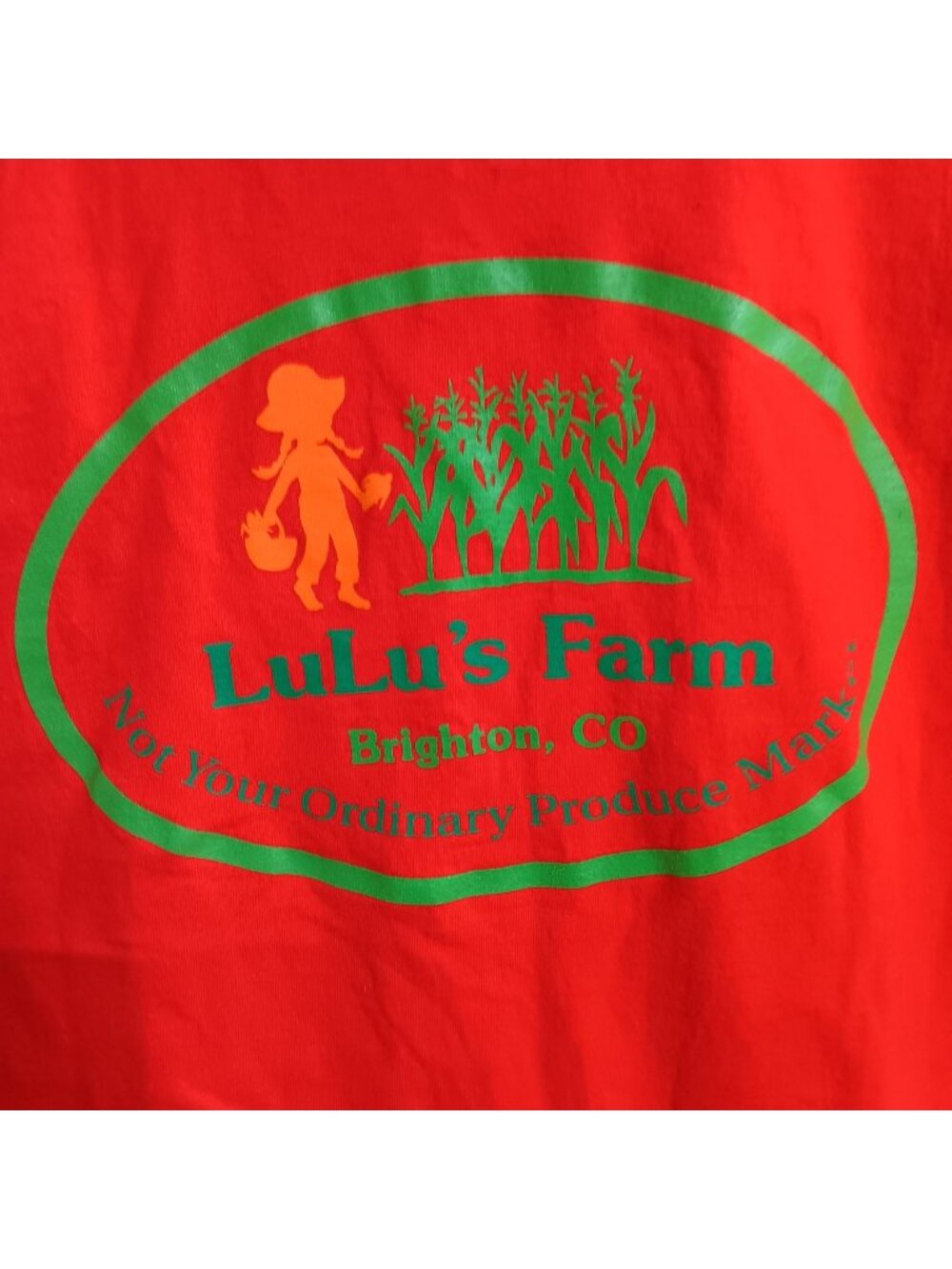 T-Shirt XL LuLus Farm Market Brighton CO Red Port & Company 100% Cotton